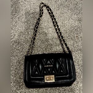 NWOT Mario Valentino Women's Handbags Black Quilted Leather Shoulder Bag